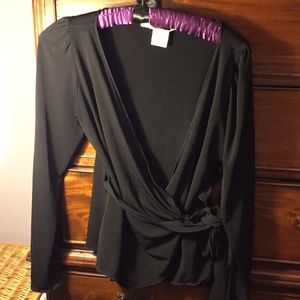 Max Studio v-neck wrap long-sleeved shirt